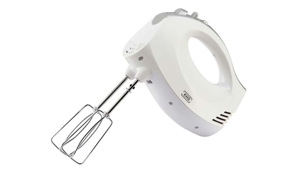 KHG Handmixer  HM-303WS ¦ weiß ¦ Kunststoff, Edelstahl ¦ Maße (cm): B: 9,5 H: 19,4 T: 15 Elektrokleingeräte > Mixen, Zerkleinern & Entsaften - Höffner