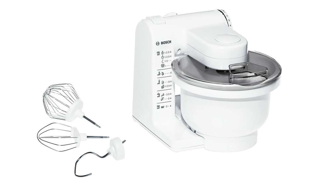 BOSCH Küchenmaschine  MUM 4405 ¦ weiß ¦ Edelstahl, Kunststoff ¦ Maße (cm): B: 26,5 H: 26,5 T: 30,5 Elektrokleingeräte > Mixen, Zerkleinern & Entsaften - Höffner