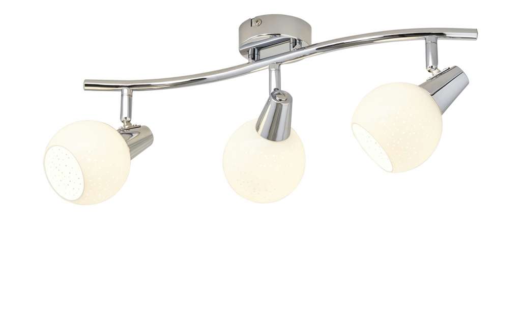 Deckenstrahler, 3-flammig, Glas mit Effekt ¦ silber Lampen & Leuchten > LED-Leuchten > LED-Strahler & Spots - Höffner