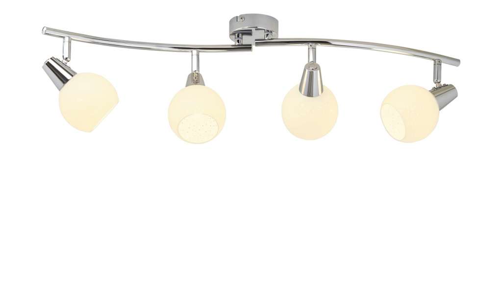 Deckenstrahler, 4-flammig, Glas mit Effekt ¦ silber Lampen & Leuchten > LED-Leuchten > LED-Strahler & Spots - Höffner