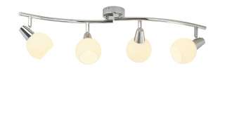Deckenstrahler, 4-flammig, Glas mit Effekt ¦ silber Lampen & Leuchten > LED-Leuchten > LED-Strahler & Spots - Höffner