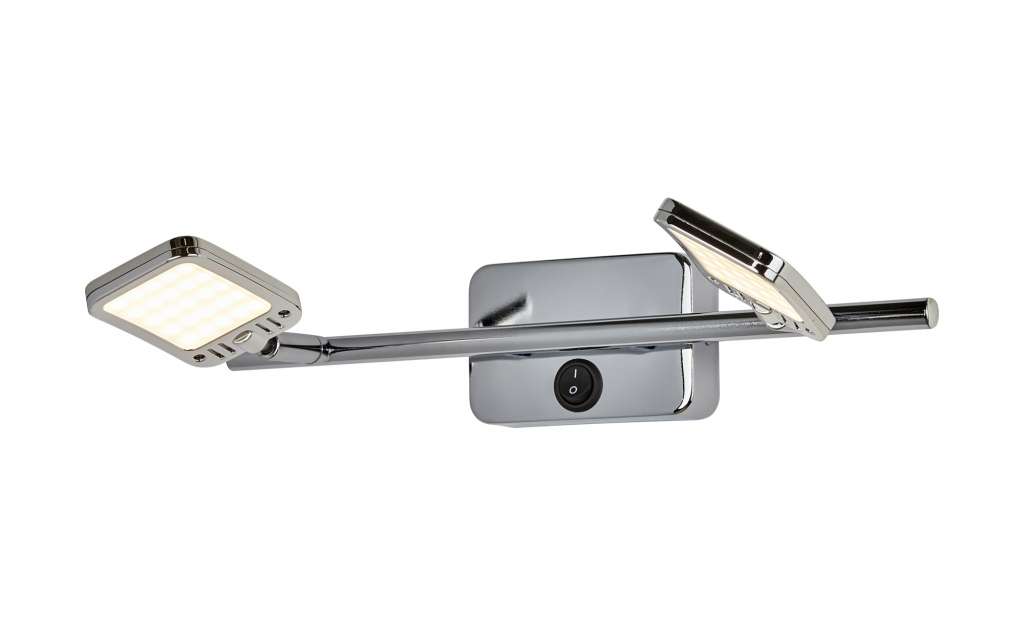 Paul Neuhaus LED- Strahler, 2-flammig, chrom, Kopf eckig ¦ silber ¦ Maße (cm): B: 34 Lampen & Leuchten > LED-Leuchten > LED-Strahler & Spots - Höffner