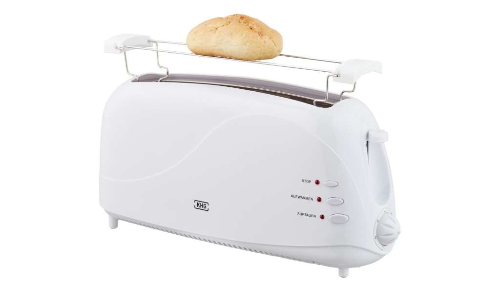 KHG Langschlitz-Toaster  TO-1003LS (W) ¦ weiß ¦ Metall, Kunststoff ¦ Maße (cm): B: 41 H: 19,3 T: 12,5 Elektrokleingeräte > Toaster - Höffner