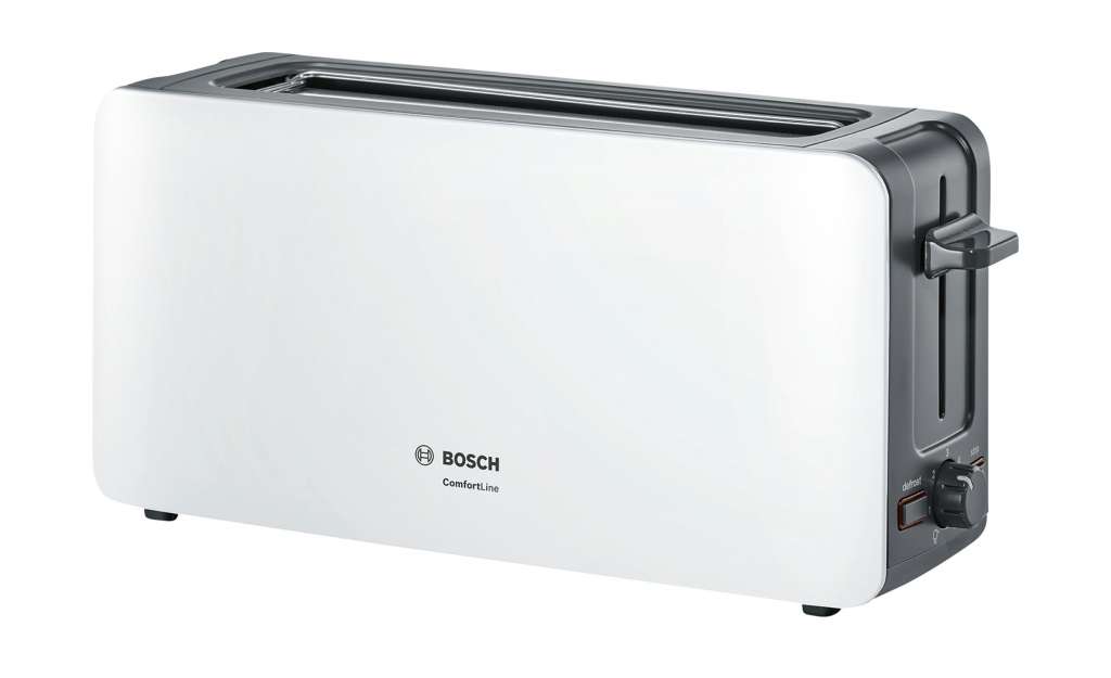 BOSCH Langschlitztoaster  TAT 6A001 ¦ weiß ¦ Kunststoff, Metall ¦ Maße (cm): B: 43,1 H: 18,8 T: 12,6 Elektrokleingeräte > Toaster - Höffner