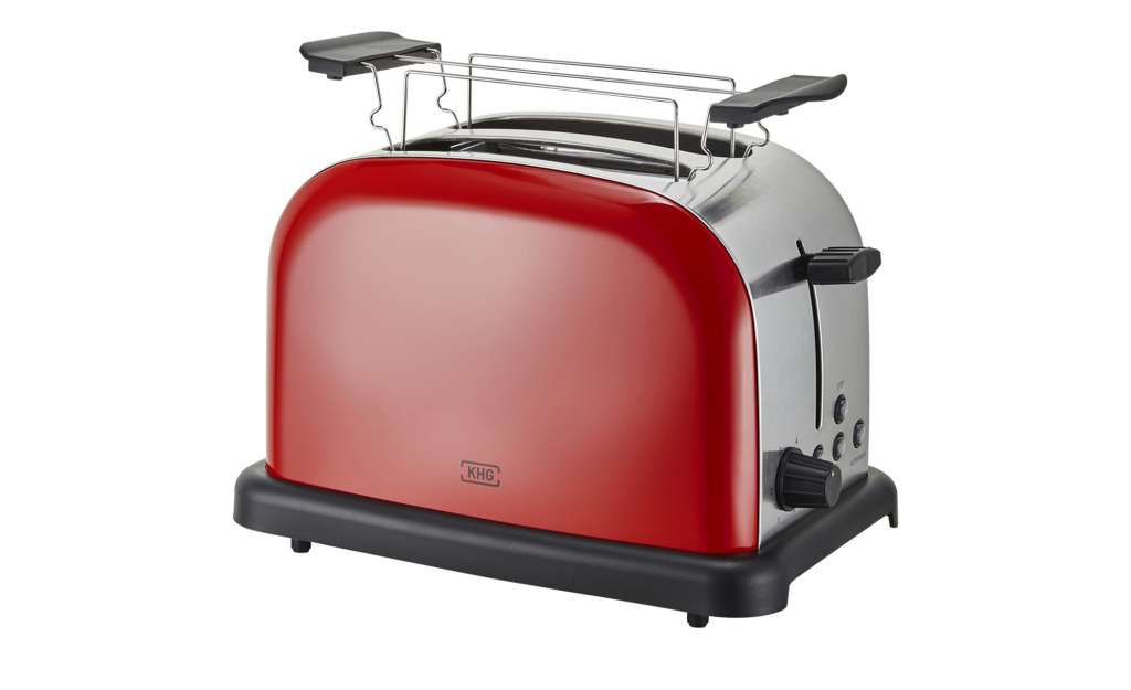 KHG Toaster  TO-1005 (RS) ¦ rot ¦ Edelstahl, Kunststoff ¦ Maße (cm): B: 30 H: 20 T: 18,3 Elektrokleingeräte > Toaster - Höffner
