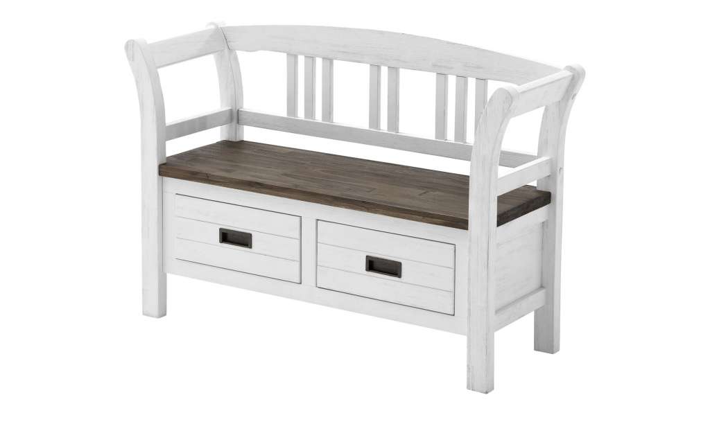 Garderobenbank  Mosbach ¦ weiß ¦ Maße (cm): B: 120 H: 80 T: 40 Garderoben & Kleiderstangen > Garderobenbänke & Schuhbänke - Höffner