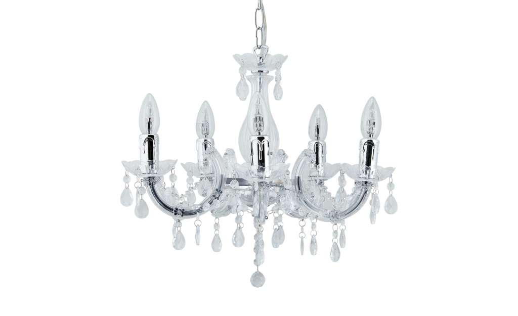 Paul Neuhaus Kronleuchte, 5-flammig, transparent ¦ weißØ: [44.0] Lampen & Leuchten > Innenleuchten > Kronleuchter - Höffner