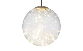 LED-Glaspendelleuchte mit Lichterkette ¦ silber ¦ Maße (cm): H: 150 Ø: [30.0] Lampen & Leuchten > LED-Leuchten > LED-Pendelleuchten - Höffner