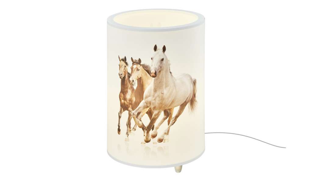Tischleuchte  `Pferde´ ¦ weiß ¦ Maße (cm): H: 25 Ø: [20.0] Lampen & Leuchten > Innenleuchten > Kinderlampen - Höffner