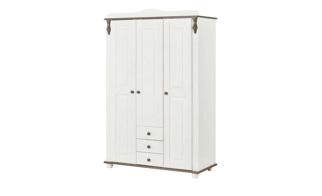 Kleiderschrank 3-türig  Charlotte ¦ weiß ¦ Maße (cm): B: 125,7 H: 191 T: 53,5 Baby > Babymöbel > Babykleiderschränke - Höffner