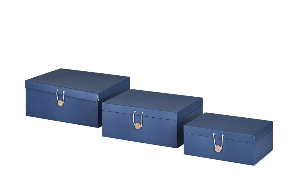 Aufbewahrungsboxen, 3er-Set ¦ blau ¦ Papier ¦ Maße (cm): B: 33,2 H: 14,8 T: 25,2 Regale > Regal-Aufbewahrungsboxen - Höffner