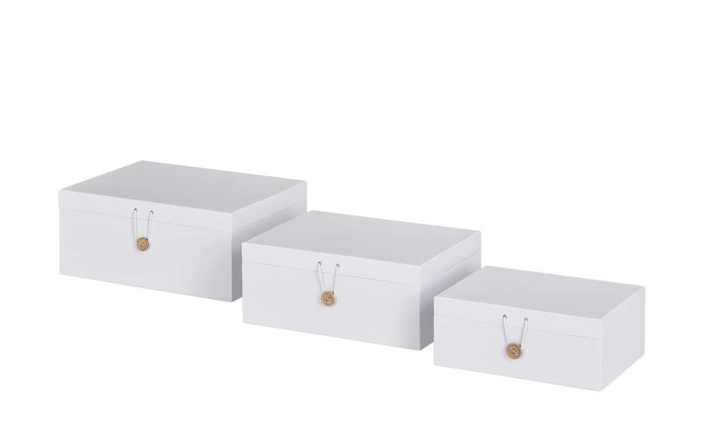Aufbewahrungsboxen, 3er-Set ¦ weiß ¦ Papier ¦ Maße (cm): B: 33,2 H: 14,8 T: 25,2 Regale > Regal-Aufbewahrungsboxen - Höffner