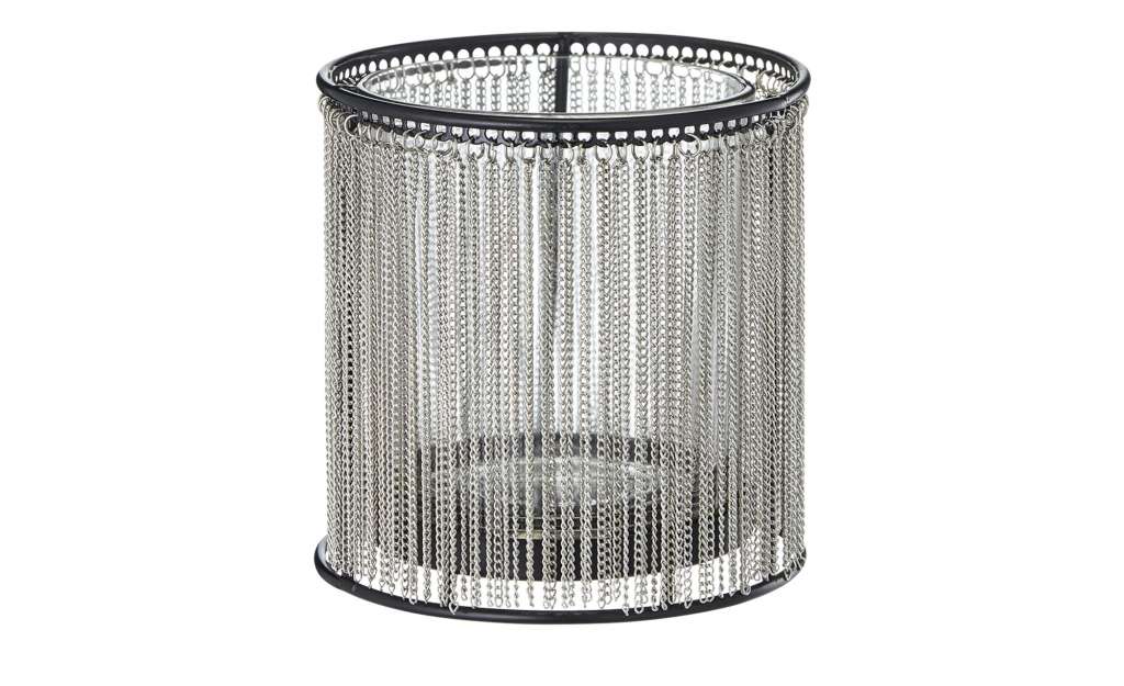 Teelichthalter ¦ schwarz ¦ Metall, Glas  ¦ Maße (cm): H: 11 Ø: [10.5] Dekoration > Kerzen & Lichter > Kerzenständer - Höffner