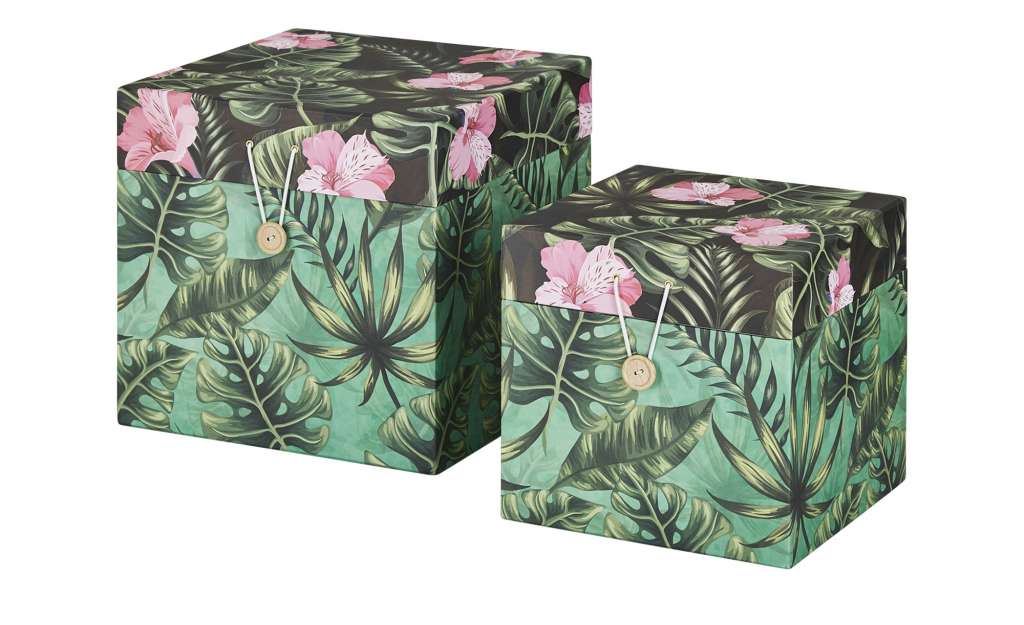 Aufbewahrungsboxen, 2er-Set ¦ mehrfarbig ¦ Pappe, Papier ¦ Maße (cm): B: 25 H: 25 T: 25 Regale > Regal-Aufbewahrungsboxen - Höffner