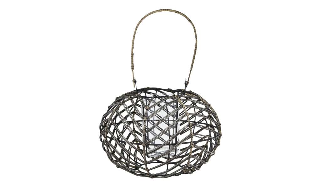 Windlicht ¦ braun ¦ Rattan, Glas  ¦ Maße (cm): H: 22,5 Ø: [21.0] Dekoration > Laternen & Windlichter - Höffner