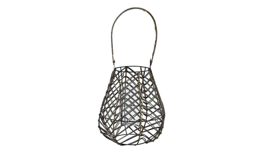 Windlicht ¦ braun ¦ Rattan, Glas  ¦ Maße (cm): H: 31 Ø: [25.0] Dekoration > Laternen & Windlichter - Höffner