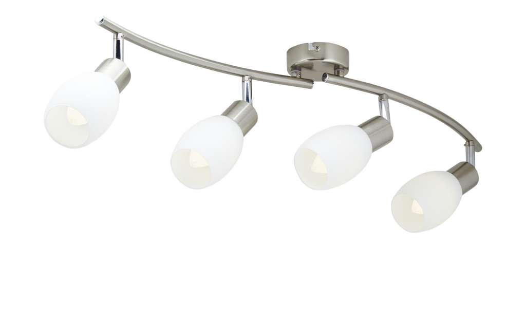 LED-Deckenstrahler, 4-flammig, Glas ¦ silber Lampen & Leuchten > LED-Leuchten > LED-Strahler & Spots - Höffner