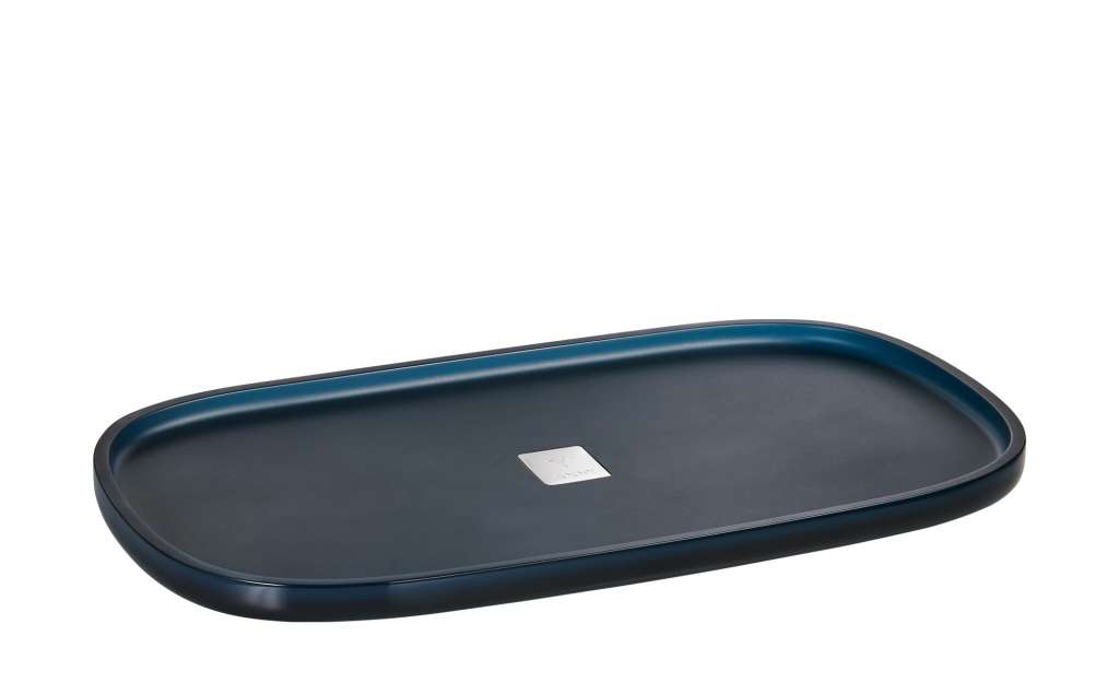 JOOP! Tablett  JOOP! Crystal Line ¦ blau ¦ Polyresin (Kunstharz), Metall ¦ Maße (cm): B: 18 H: 1,5 Badtextilien und Zubehör > Badaccessoires - Höffner