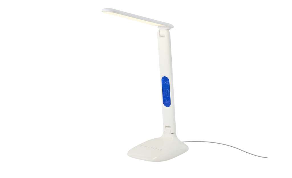 KHG LED-Schreibtischleuchte mit Display ¦ weiß ¦ Maße (cm): B: 13,5 H: 36 Lampen & Leuchten > Innenleuchten > Tischlampen - Höffner