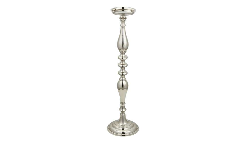 Kerzenständer ¦ silber ¦ Metall ¦ Maße (cm): B: 17 H: 70 T: 17 Ø: [17.0] Dekoration > Kerzen & Lichter > Kerzenständer - Höffner