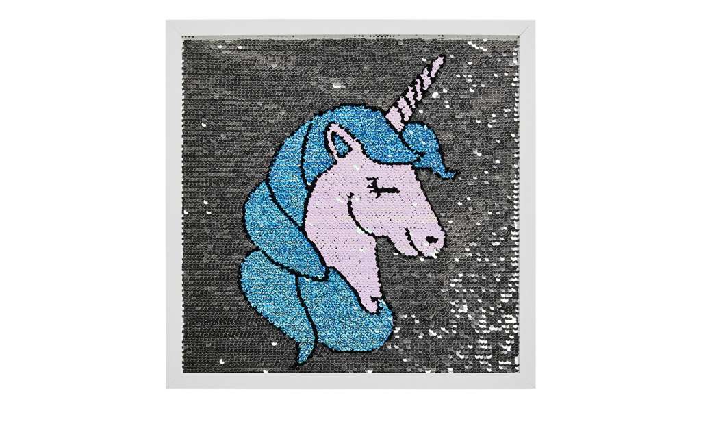 Paillettenbild Einhorn  Pailletta ¦ silber ¦ Maße (cm): B: 35 H: 35 T: 2 Dekoration > Bilder & Schilder - Höffner