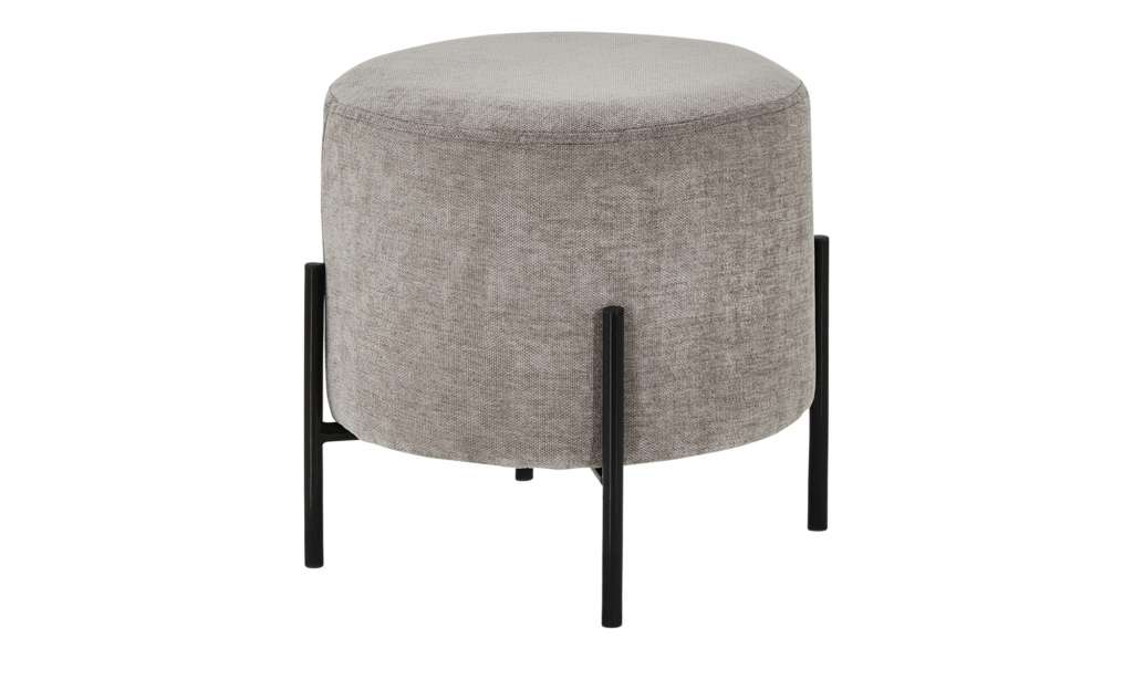 Hocker  Halina ¦ grau ¦ Maße (cm): H: 40 Ø: [40.0] Polstermöbel > Hocker - Höffner