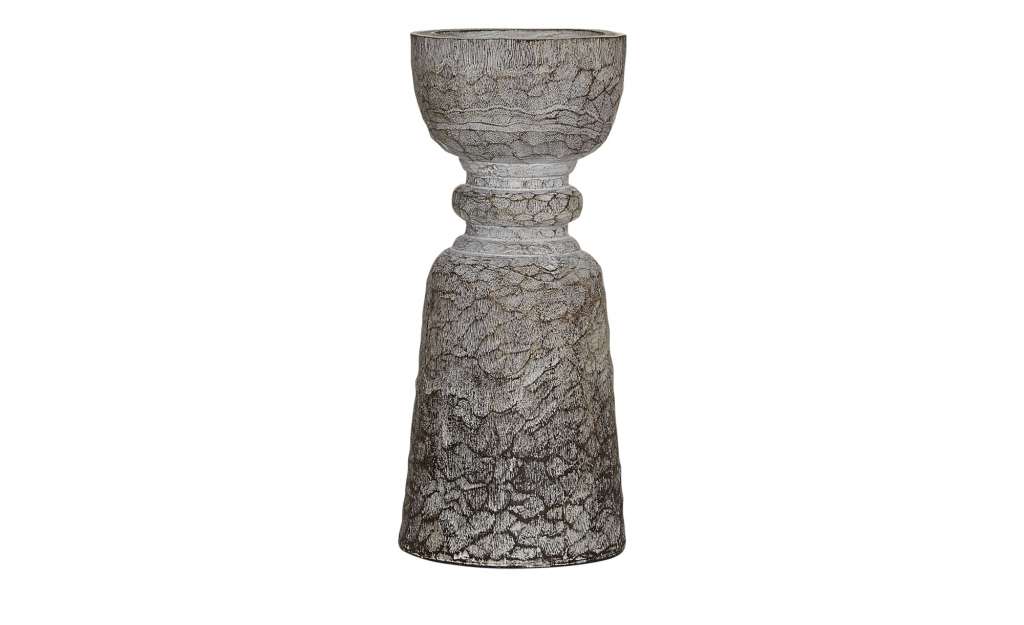 Kerzenhalter ¦ grau ¦ Polyresin (Kunstharz) ¦ Maße (cm): H: 25 Ø: [10.5] Dekoration > Kerzen & Lichter > Kerzenständer - Höffner