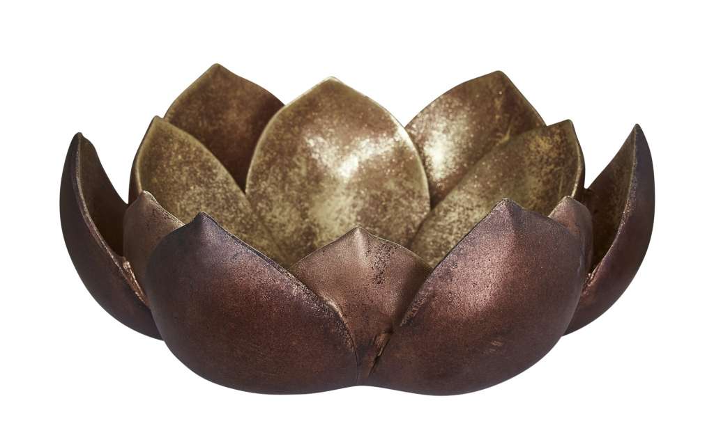 Kerzenhalter  Blume ¦ gold ¦ Polyresin (Kunstharz) ¦ Maße (cm): B: 25,1 H: 10 T: 22,8 Dekoration > Kerzen & Lichter > Kerzenständer - Höffner
