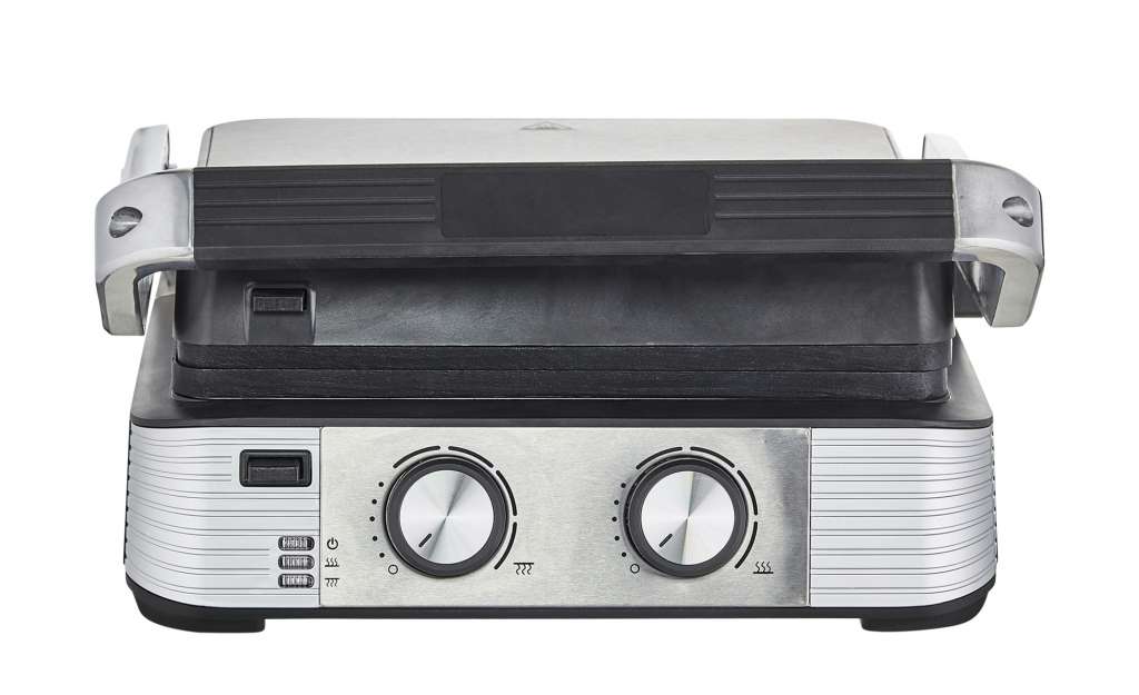 Meisterkoch Kontaktgrill  KGR-2001 (E) ¦ silber ¦ Edelstahl, Kunststoff ¦ Maße (cm): B: 36,5 H: 18 T: 36,8 Elektrokleingeräte > Backen, Kochen, Grillen - Höffner