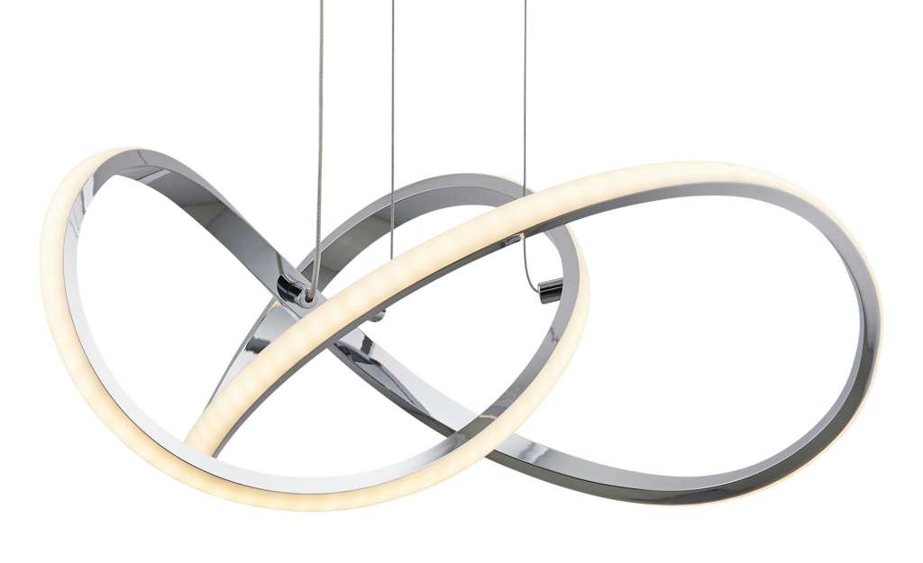 KHG LED-Pendelleuchte, Chrom, geschwungen ¦ silber ¦ Maße (cm): B: 42 H: 150 Lampen & Leuchten > LED-Leuchten > LED-Pendelleuchten - Höffner