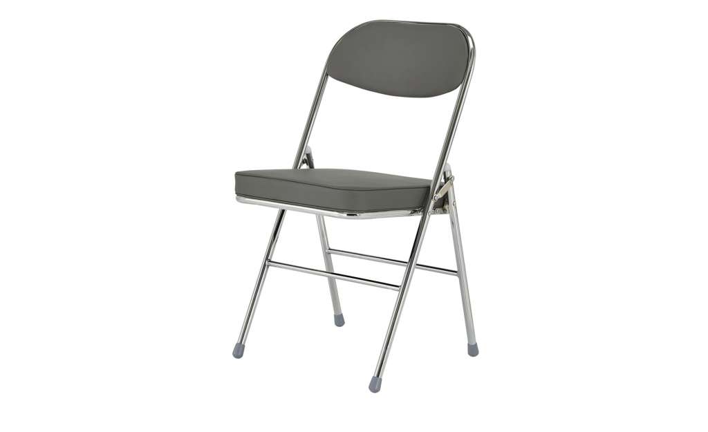 Klappstuhl Kunstleder Chrom  Florian ¦ grau ¦ Maße (cm): B: 55 H: 80 T: 54 Stühle > Klappstühle - Höffner