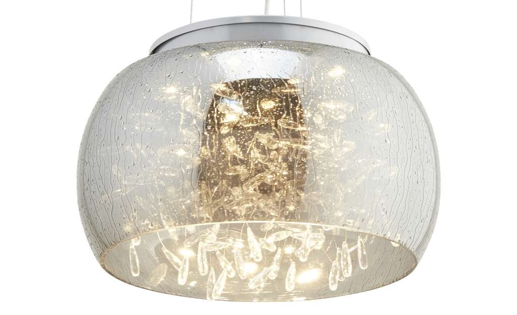 HOME STORY LED-Pendelleuchte, Rauchglas mit Acryltropfen ¦ silber ¦ Maße (cm): H: 120 Ø: [39.5] Lampen & Leuchten > LED-Leuchten > LED-Pendelleuchten - Höffner