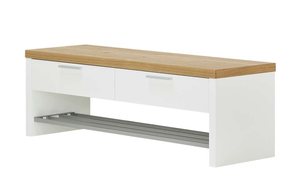 Garderobenbank  Avise ¦ weiß ¦ Maße (cm): B: 124 H: 43 T: 40 Garderoben & Kleiderstangen > Garderobenbänke & Schuhbänke - Höffner