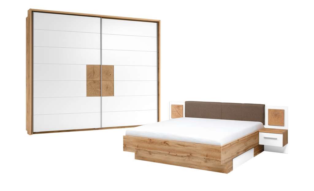 uno Schlafzimmer 4-teilig, mit Bettkasten Campus ¦ holzfarben ¦ Maße (cm): B: 270 H: 225 T: 61 Komplett-Schlafzimmer - Höffner