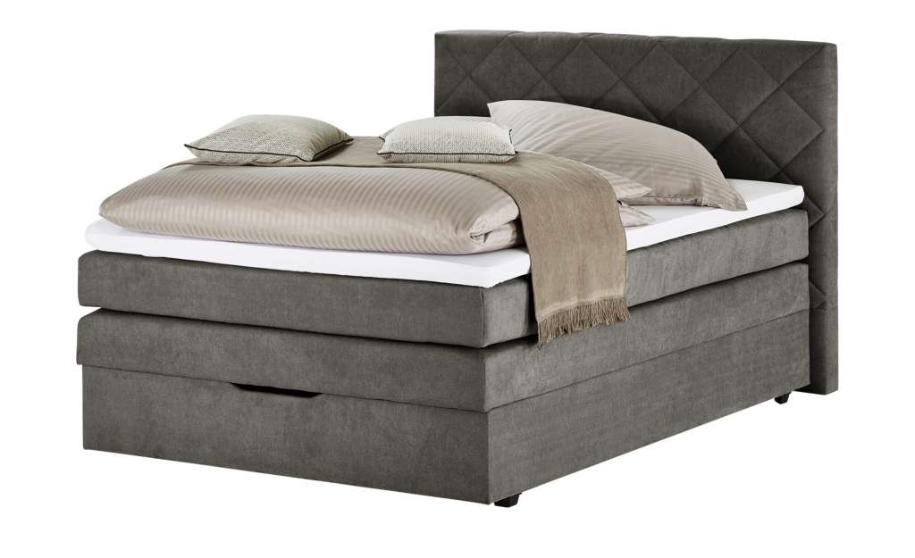 Boxspringbett  Princess ¦ grau ¦ Maße (cm): B: 132 H: 116 T: 213 Betten > Boxspringbetten > Einzel-Boxspringbetten - Höffner