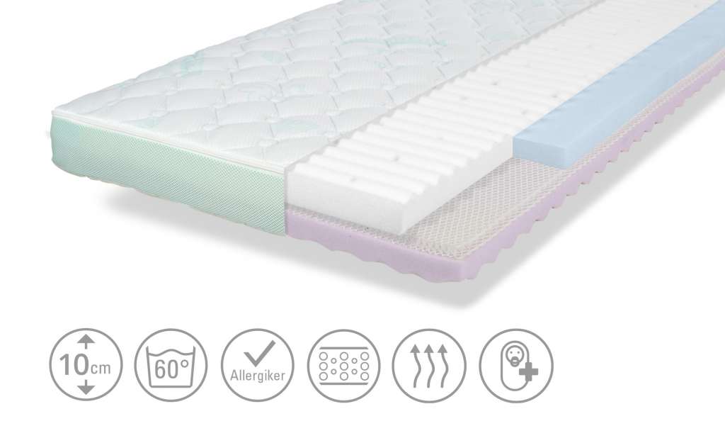 Alvi Kindermatratze  BREEZ ¦ weiß ¦ Bezug: Tencel  72% Polyester , 27% Lyocell,1% Elasthan ¦ Maße (cm): B: 70 H: 10 Kindermöbel > Kindermatratzen - Höffner