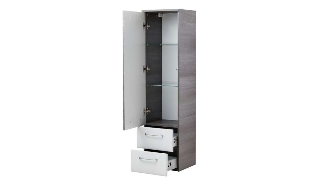 smart Midischrank  Onda ¦ grau ¦ Maße (cm): B: 35 H: 136,1 T: 33 Schränke > Badschränke > Bad-Hochschränke - Höffner