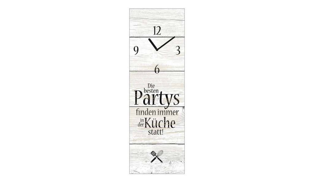 Glasuhr Die besten Partys  Time-Art ¦ grau ¦ Maße (cm): B: 20 H: 60 Dekoration > Bilder & Schilder - Höffner