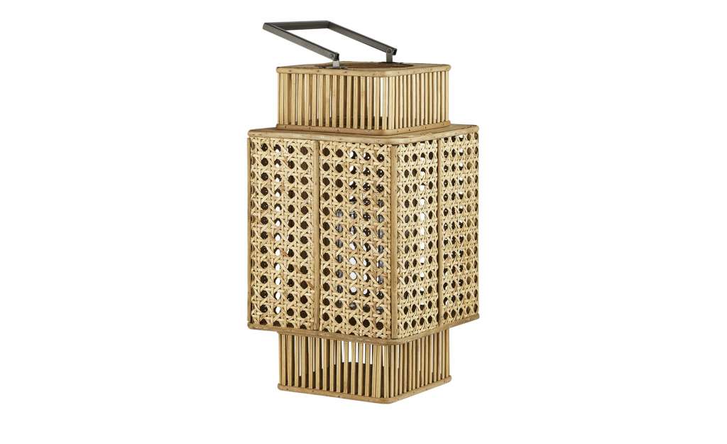 Laterne ¦ holzfarben ¦ Rattan, Glas  ¦ Maße (cm): B: 23 H: 54 T: 23 Dekoration > Laternen & Windlichter - Höffner