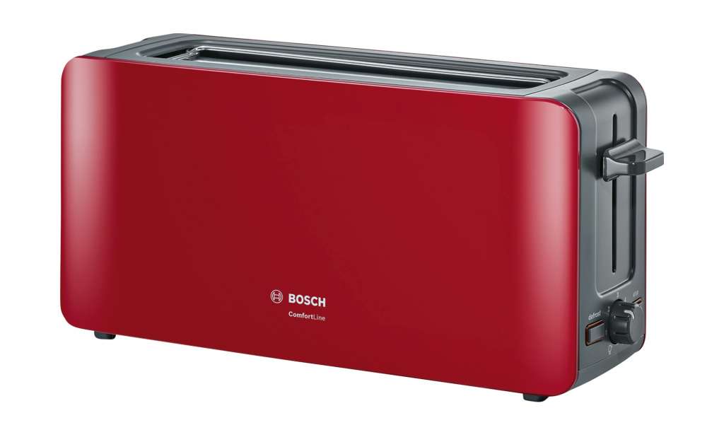 BOSCH Langschlitztoaster  TAT 6A004 ¦ rot ¦ Kunststoff, Metall ¦ Maße (cm): B: 43,1 H: 18,8 T: 12,6 Elektrokleingeräte > Toaster - Höffner