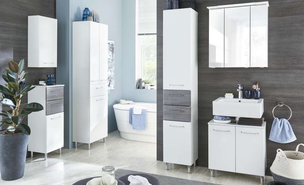 smart Hochschrank  Onda ¦ weiß ¦ Maße (cm): B: 50 H: 185,5 T: 33 Schränke > Badschränke > Bad-Hochschränke - Höffner
