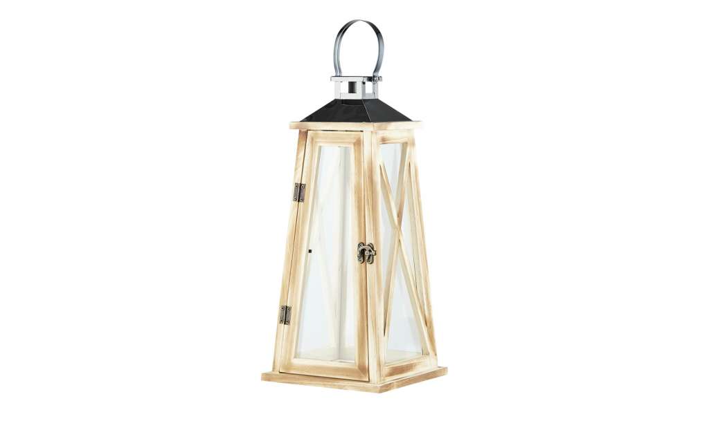 Laterne ¦ holzfarben ¦ Glas , Metall, Holz ¦ Maße (cm): B: 18,2 H: 40,3 T: 18 Dekoration > Laternen & Windlichter - Höffner