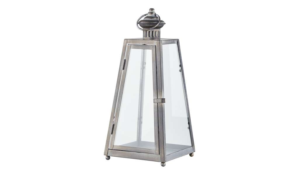 Laterne ¦ grau ¦ Glas , Metall ¦ Maße (cm): B: 16,2 H: 36 T: 16,2 Dekoration > Laternen & Windlichter - Höffner