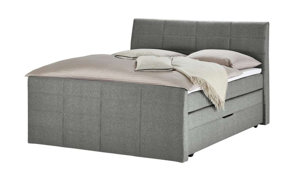 Boxspringbett  Baron ¦ grau ¦ Maße (cm): B: 188 H: 124 T: 231 Betten > Boxspringbetten > Boxspringbetten 180x200 - Höffner