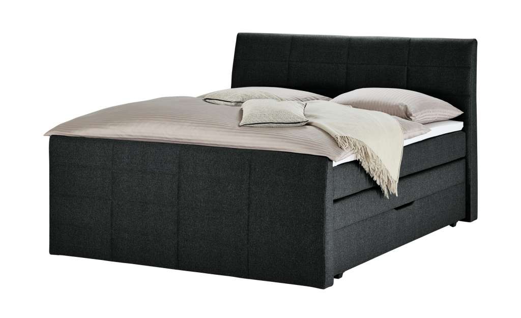 Boxspringbett  Baron ¦ schwarz ¦ Maße (cm): B: 188 H: 124 T: 231 Betten > Boxspringbetten > Boxspringbetten 180x200 - Höffner