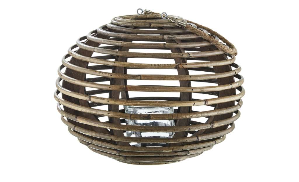 Laterne ¦ braun ¦ Rattan, Kunststoff, Polypropylen, Holz, Glas  ¦ Maße (cm): H: 32 Ø: [36.0] Dekoration > Laternen & Windlichter - Höffner