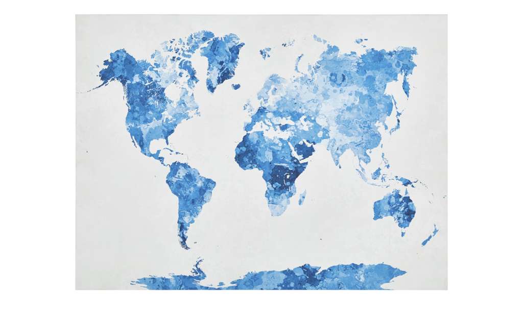Kunstleinwand  Worldmap ¦ mehrfarbig ¦ Maße (cm): B: 60 H: 80 Dekoration > Bilder & Schilder - Höffner