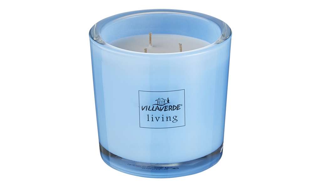 3-Docht Duftkerze  Wellness ¦ blau ¦ Glas , Wachs ¦ Maße (cm): H: 12 Ø: [12.0] Dekoration > Kerzen & Lichter - Höffner