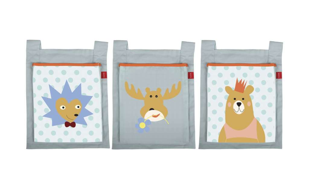 FLEXA Betttaschen 3er-Set  Forest ¦ grau ¦ Maße (cm): B: 29 H: 40 Sonstiges Zubehör - Höffner