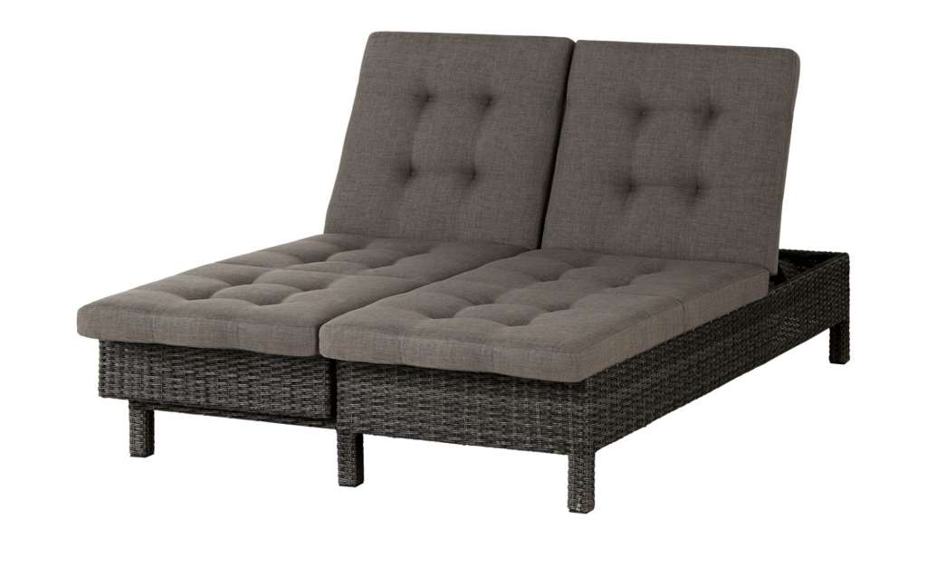 a casa mia Garten-Loungesofa, 3-Sitzer  Padua ¦ grau ¦ Aluminium pulverbeschichtet/ PE-Geflecht ¦ Maße (cm): B: 200 H: 32 T: 130 Garten > Gartenmöbel > Gartenliegen - Höffner